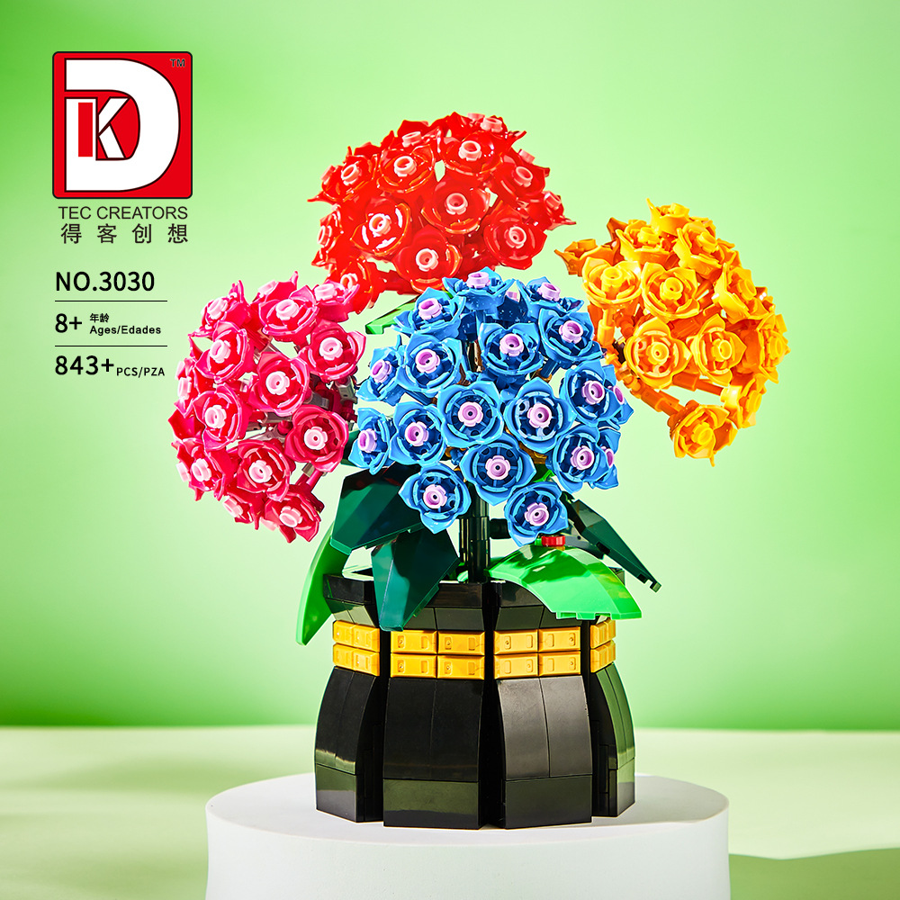 새로운 수국 자수 바구니 빌딩 블록 세트 꽃볼 화분 장 - New Plant Parent 리뷰 및 가격