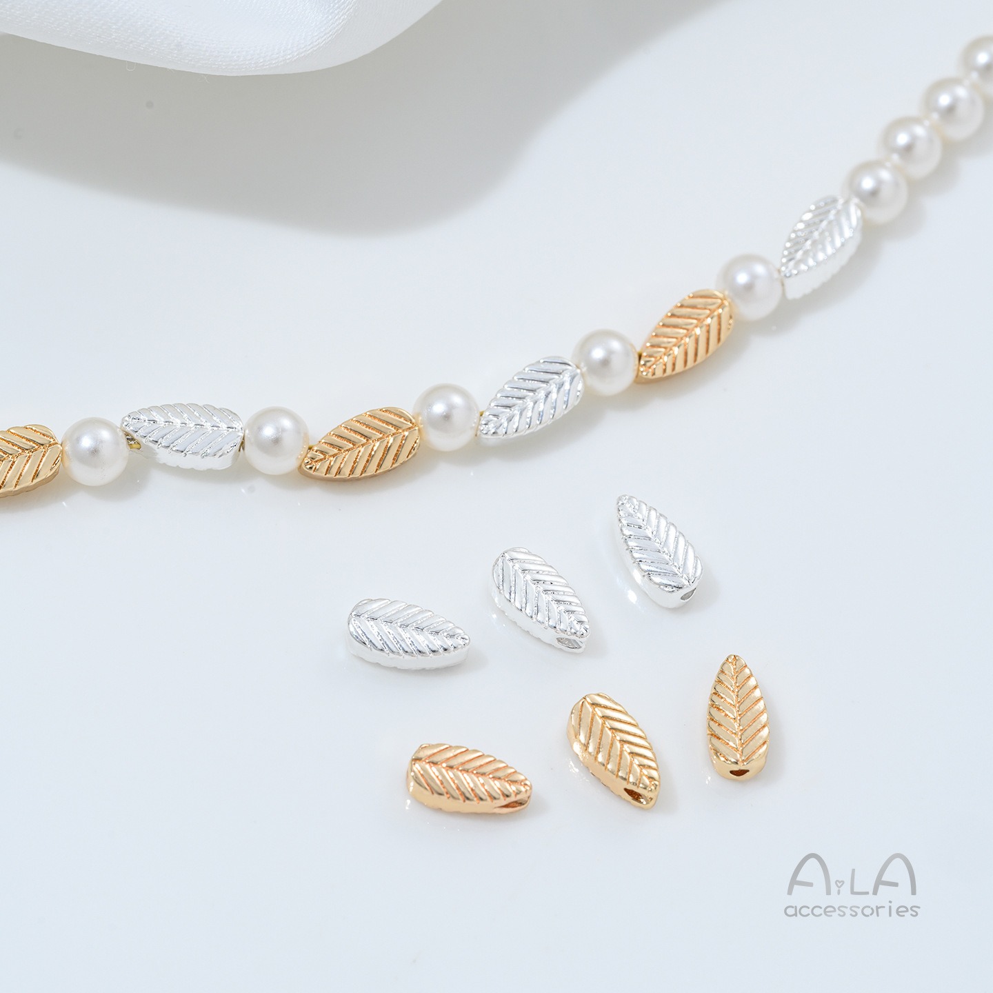 실버 도금 14K 골드 양면 나뭇잎 패턴 비즈 스페이서 - String Of Pearls Plant 리뷰 및 가격