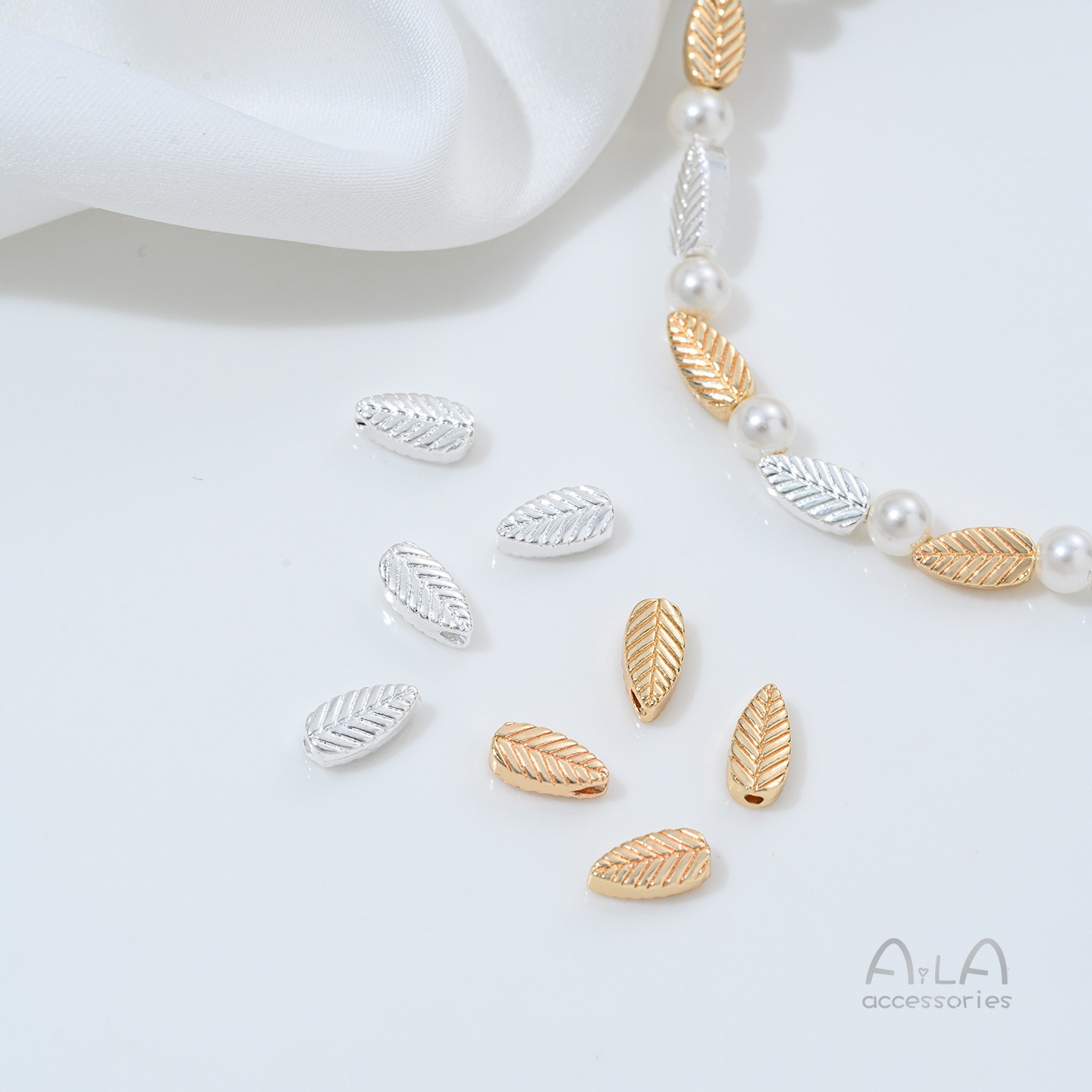 실버 도금 14K 골드 양면 나뭇잎 패턴 비즈 스페이서 - String Of Pearls Plant 리뷰 및 가격